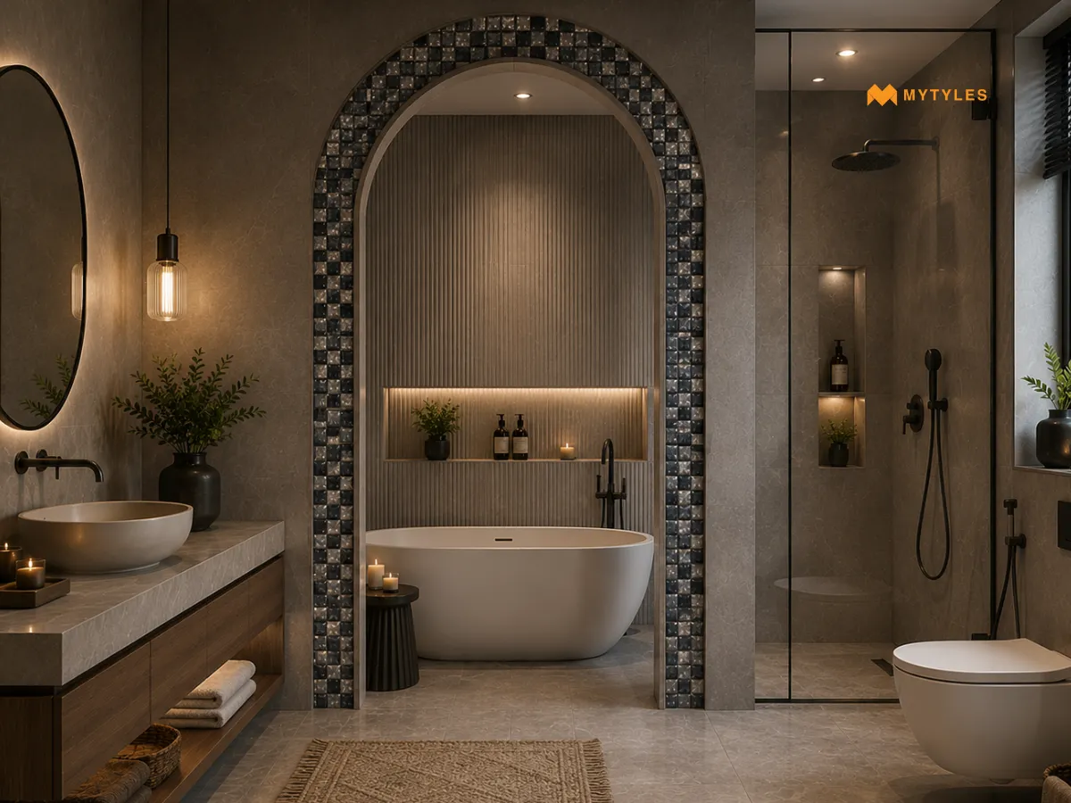 Mixed Material Mosaic Blends for Arch Surrounds
